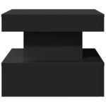 vidaXL Table basse avec lumières LED noir 50x50x40 cm
