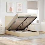VidaXL Cadre de lit ottoman avec matelas crème 140x190 cm tissu