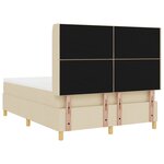 Lit Box Spring avec Matelas et LED Crème 140x200 cm Tissu