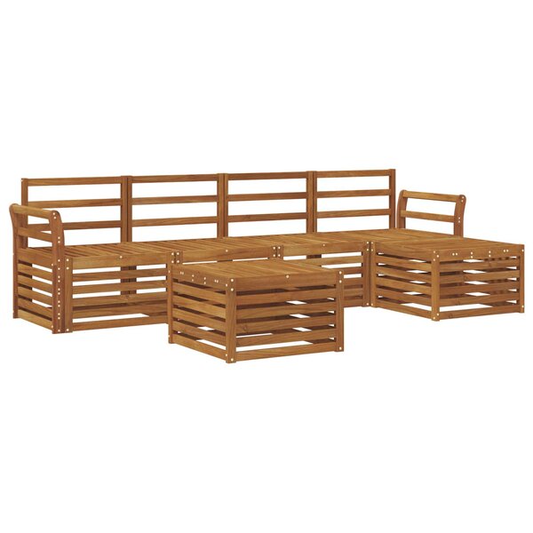 vidaXL Ensemble de canapés d'extérieur 6 Pièces Naturel