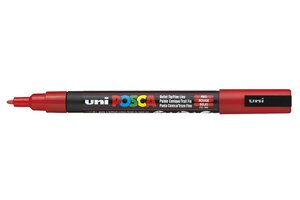 Marqueur pointe conique fine POSCA PC3M 0 9 - 1 3mm Rouge x 12 POSCA