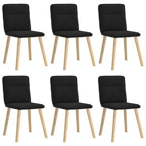 vidaXL Chaises à manger lot de 6 noir tissu