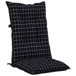vidaXL Coussins de chaise jardin à dossier haut lot de 4 carreaux noir