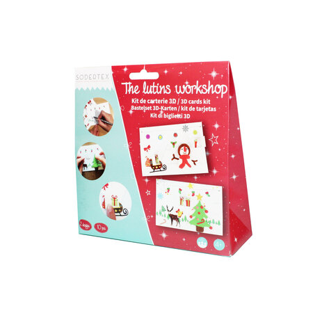 Kit DIY carterie de Noël L'atelier des lutins lot de 10 cartes - Sodertex