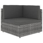 Salon de jardin meuble d'extérieur ensemble de mobilier 9 pièces avec coussins gris résine tressée 02_0018014
