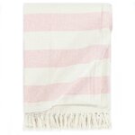 vidaXL Couverture Coton Rayures 125x150 cm Vieux rose