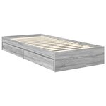 vidaXL Lit de Rangement Chêne fumé 75 x 190 cm Bois d'ingénierie