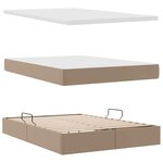 vidaXL Lit avec rangement et LED Cappuccino 140 x 200 cm Simili cuir