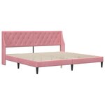 vidaXL Cadre de lit avec tête de lit Rose 200 x 200 cm Velours