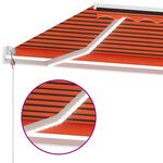 vidaXL Auvent automatique capteur de vent/LED 500x300 cm Orange marron