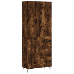 vidaXL Buffet haut Chêne fumé 69 5x34x180 cm Bois d'ingénierie