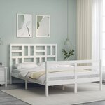 vidaXL Cadre de lit sans matelas blanc 140x200 cm bois massif