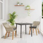 vidaXL Ensemble de salle à manger pour jardin 3 Pièces Gris clair