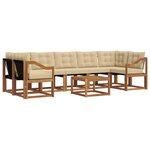 vidaXL Ensemble de canapés d'extérieur 8 pc Naturel et Beige