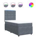 vidaXL Sommier à lattes de lit et matelas Gris foncé 90x200 cm Velours