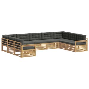 vidaXL Ensemble de canapés d'extérieur 9 pc Blanc et anthracite