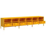 vidaXL Meuble TV jaune moutarde 202x39x43 5 cm acier laminé à froid
