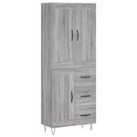 vidaXL Buffet haut Sonoma gris 69 5x34x180 cm Bois d'ingénierie