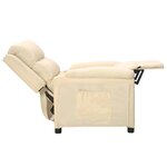 vidaXL Fauteuil inclinable Crème Tissu