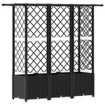 vidaXL Lit Élevé avec Treillis et Toit Noir 163 5 x 40 x 138 cm PP