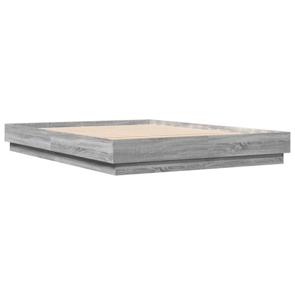 vidaXL Cadre de lit sonoma gris 140x200 cm bois d'ingénierie