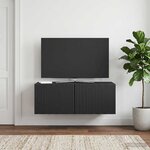 vidaXL Meuble TV mural Noir 78 5 x 41 x 30 cm Bois d'ingénierie