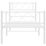 vidaXL Cadre de lit métal sans matelas et pied de lit blanc 107x203 cm
