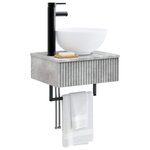 vidaXL Basin de lavage mural Gris béton 40 x 35 x 39 cm