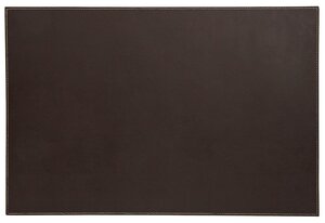 Sous-main plaque 'Elyane' Polyuréthane et piqûres sellier 60 x 40 cm Brun foncé SIGN