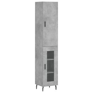 vidaXL Buffet haut Gris béton 34 5x34x180 cm Bois d'ingénierie