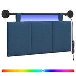 vidaXL Tête de lit suspendue Avec lumière LED Bleu Tissu
