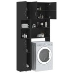 Vidaxl ensemble de meuble pour machine à laver noir aggloméré