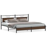 vidaXL Cadre de lit en métal sans matelas chêne marron 200x200 cm