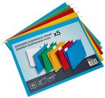 Lot de 5 dossiers suspendus fond V kraft assortis OXFORD