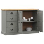 vidaXL Buffet avec tiroirs VIGO 113x40x75 cm gris bois massif de pin