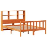 vidaXL Lit bibliothèque sans matelas cire marron 120x190cm pin massif
