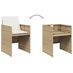 vidaXL Ensemble à manger de jardin et coussins 9 Pièces beige Poly rotin