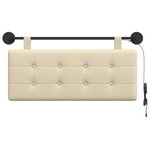 vidaXL Tête de lit suspendue Avec lumière LED Crème Tissu