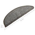 vidaXL Tapis de marches d'escalier 15 Pièces Anthracite 56x17x3 cm