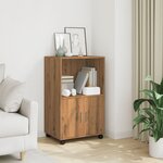 vidaXL Armoire à roulettes chêne artisanal 55x40x91 cm bois ingénierie