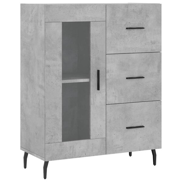 vidaXL Buffet gris béton 69 5x34x90 cm bois d'ingénierie