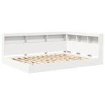 vidaXL Lit Bibliothèque Blanc 160 x 200 cm Bois d'ingénierie