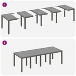 vidaXL Table de jardin pour repas Gris clair 250 x 100 x 73 cm