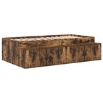 vidaXL Lit de rangement en chêne fumé 75x190 cm
