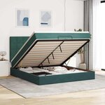 vidaXL Cadre de lit ottoman avec matelas vert foncé 200x200 cm velours