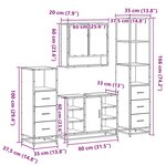 vidaXL Ensemble de meubles de salle de bain 4 Pièces chêne sonoma