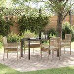 vidaXL Ensemble de salle à manger pour jardin 5 Pièces Beige Poly rotin