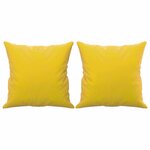 vidaXL Canapé 2 places avec oreillers décoratifs jaune 140 cm velours