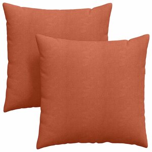 vidaXL Coussins de canapé 2 pc Tissu en velours côtelé Rouge orange