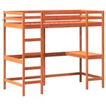 vidaXL Lit superposé avec bureau cire marron 90x200 cm bois pin massif